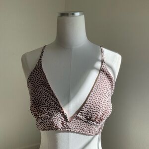 Free People Intimates Heart Pattern Criss Cross Back Crop Top Size S P